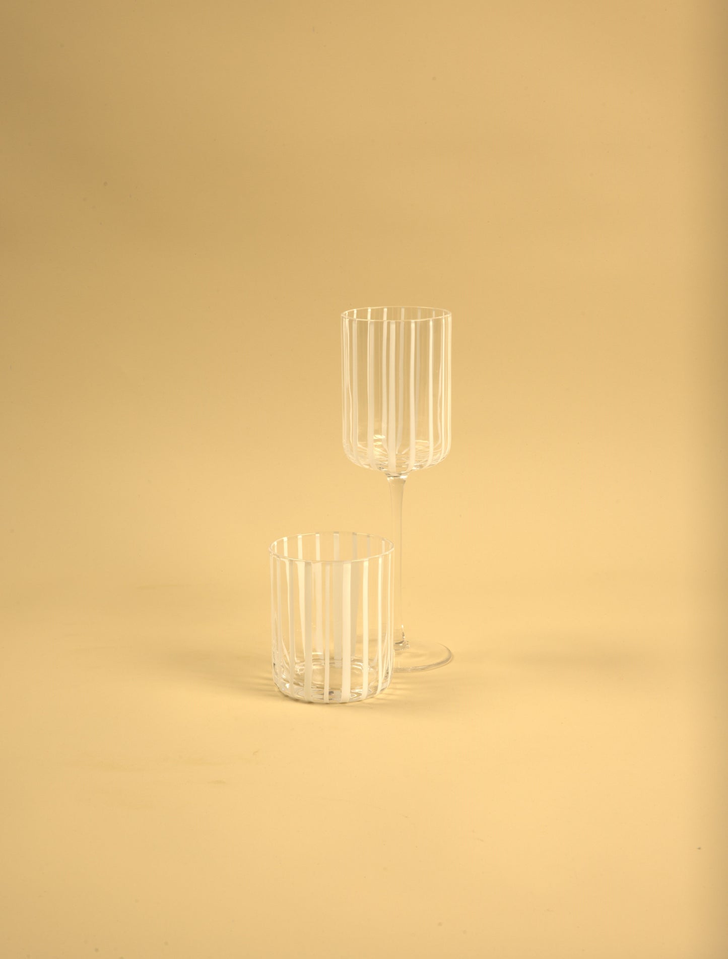 White stripe drinking glasses
