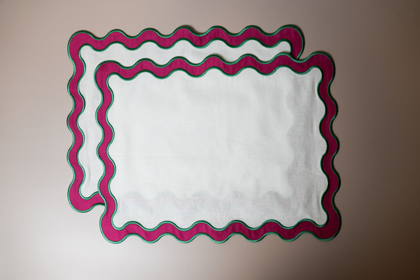 Scallop Tablemat (Pink & Green) 4 Pcs