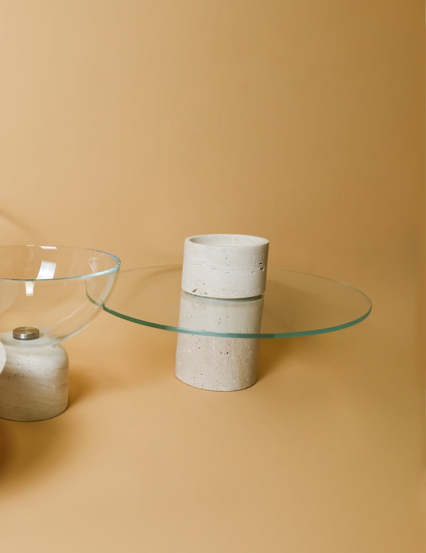 Monolith stand in Travertine