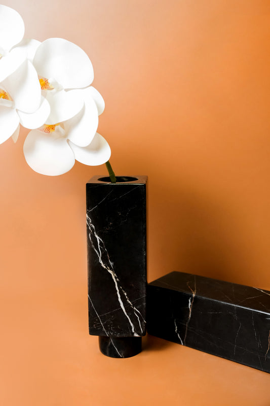 Black Marble Vase