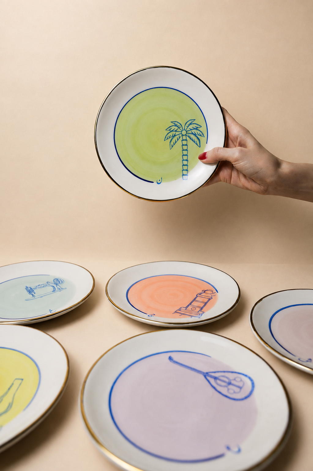 Nostalgic Dessert plates 6 Pcs