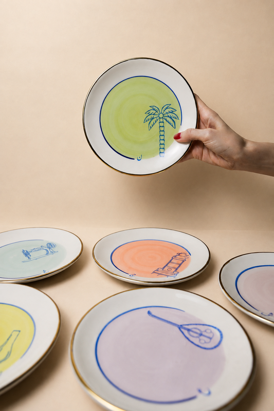 Nostalgic Dessert plates 6 Pcs