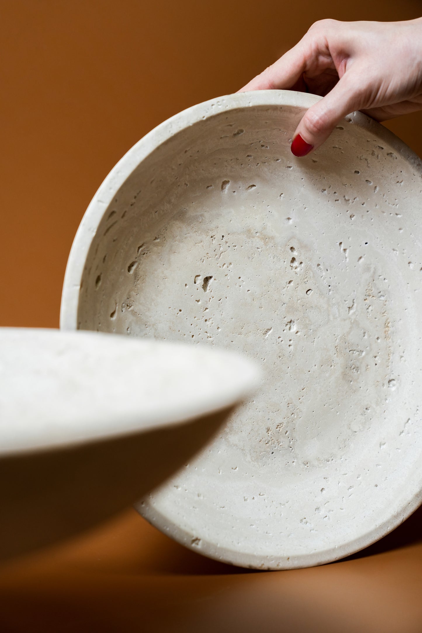 Travertine Bowl Stand