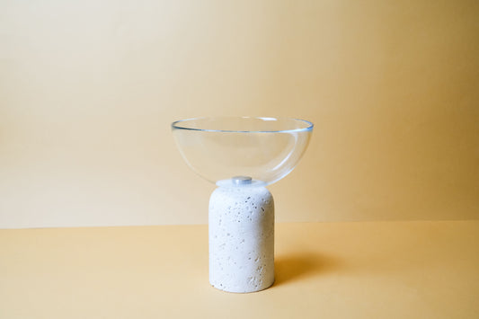 Travertine Glass Bowl Stand (Large)