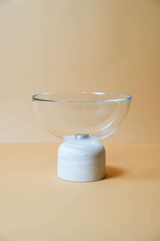 Travertine Glass Bowl Stand (Small)